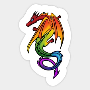 Rainbow LGBT Pride Dragon Sticker